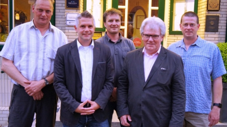 Der geschäftsführende Ortsvorstand: Bernd Rohwer, Torben Ackermann, Wolfgang Henkes, Karsten Groth und René Raden (von links).